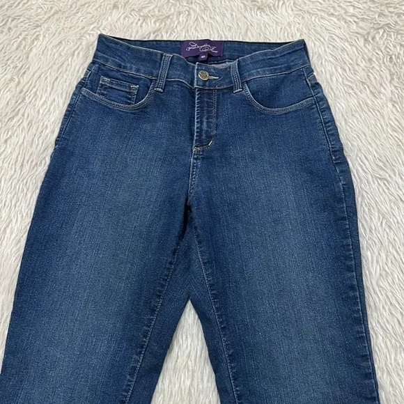 NYDJ women’s lift tuck blue denim stretchy jeans size 4 petite - Picture 2 of 10